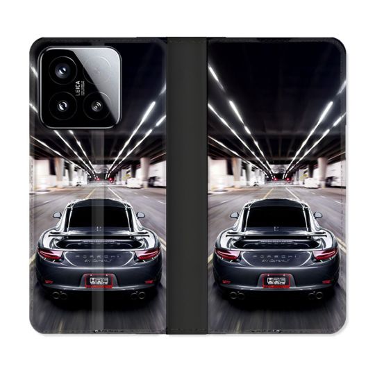 Housse cuir portefeuille Pour Xiaomi 15 Porsche 911