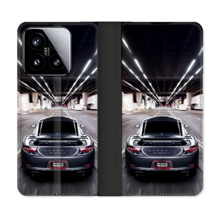 Housse cuir portefeuille Pour Xiaomi 15 Porsche 911