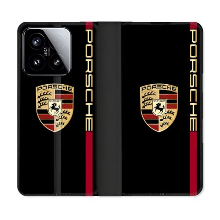 Housse cuir portefeuille Pour Xiaomi 15 Porsche Line
