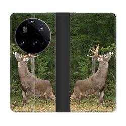 Housse cuir portefeuille Pour Xiaomi 15 Ultra Chasse Cerf