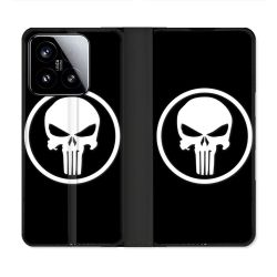 Housse cuir portefeuille Pour Xiaomi 15 Punisher