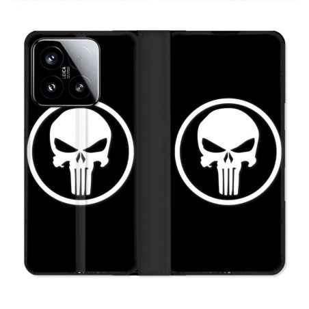 Housse cuir portefeuille Pour Xiaomi 15 Punisher