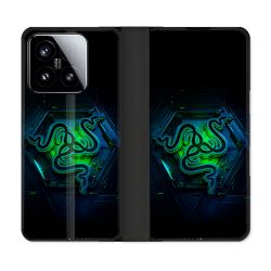 Housse cuir portefeuille Pour Xiaomi 15 Razer