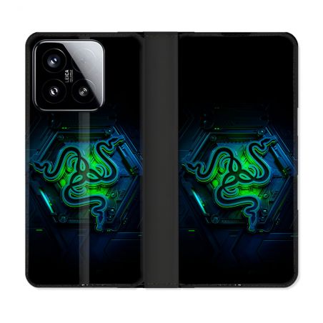 Housse cuir portefeuille Pour Xiaomi 15 Razer