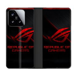 Housse cuir portefeuille Pour Xiaomi 15 ROG Rouge