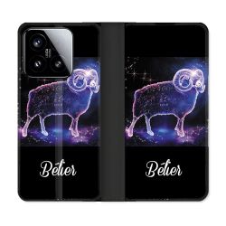Housse cuir portefeuille Pour Xiaomi 15 Signe Zodiaque 2 Bélier