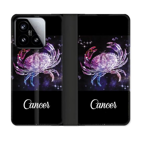 Housse cuir portefeuille Pour Xiaomi 15 Signe Zodiaque 2 Cancer