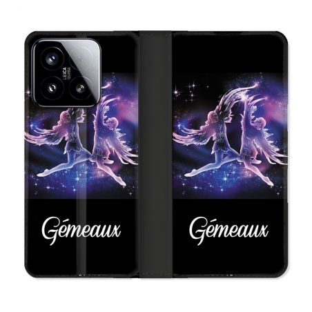 Housse cuir portefeuille Pour Xiaomi 15 Signe Zodiaque 2 Gémeaux