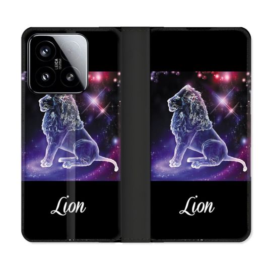 Housse cuir portefeuille Pour Xiaomi 15 Signe Zodiaque 2 Lion