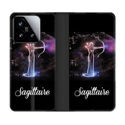 Housse cuir portefeuille Pour Xiaomi 15 Signe Zodiaque 2 Sagittaire