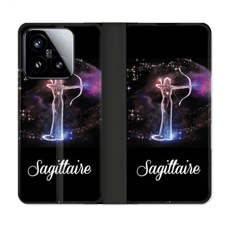 Housse cuir portefeuille Pour Xiaomi 15 Signe Zodiaque 2 Sagittaire