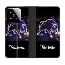 Housse cuir portefeuille Pour Xiaomi 15 Signe Zodiaque 2 Taureau