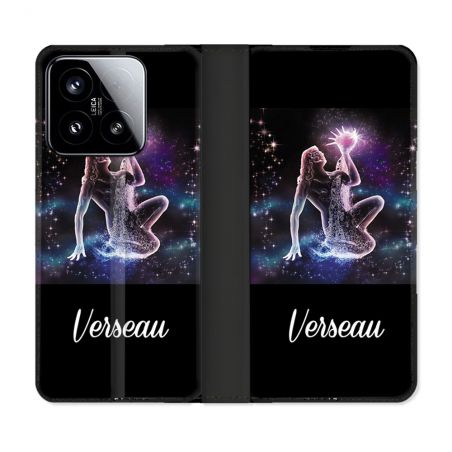 Housse cuir portefeuille Pour Xiaomi 15 Signe Zodiaque 2 Verseau