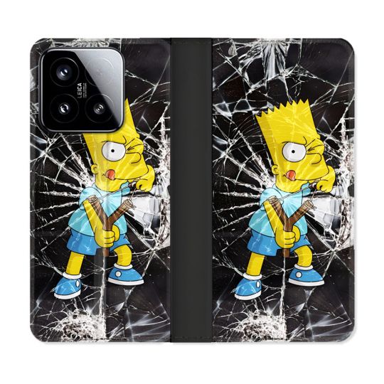 Housse cuir portefeuille Pour Xiaomi 15 Simpson Bart