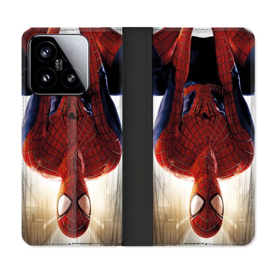 Housse cuir portefeuille Pour Xiaomi 15 Spiderman Invers