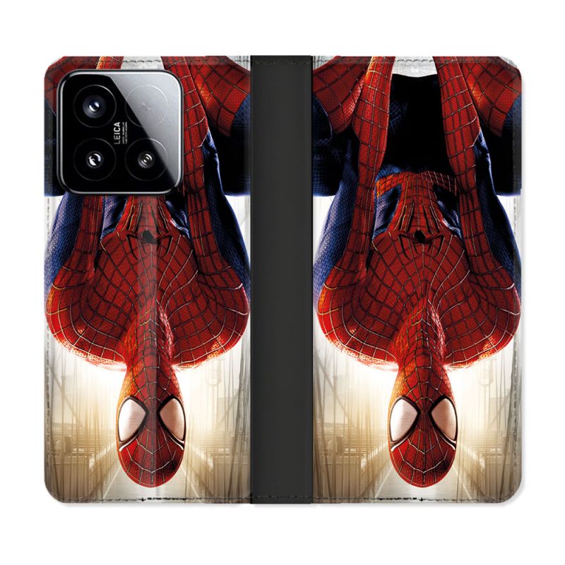 Housse cuir portefeuille Pour Xiaomi 15 Spiderman Invers