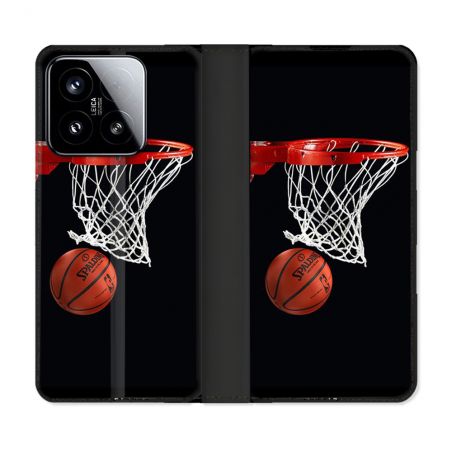 Housse cuir portefeuille Pour Xiaomi 15 Sport Basket Panier