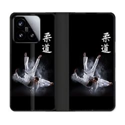 Housse cuir portefeuille Pour Xiaomi 15 Sport Judo Noir