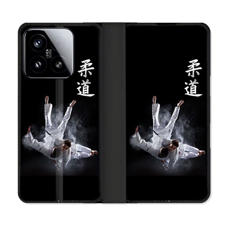 Housse cuir portefeuille Pour Xiaomi 15 Sport Judo Noir