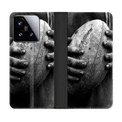 Housse cuir portefeuille Pour Xiaomi 15 Sport Rugby Ballon Vintage