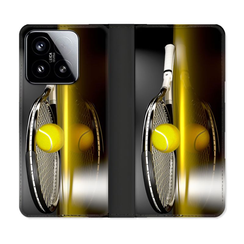Housse cuir portefeuille Pour Xiaomi 15 Sport Tennis Reflet