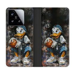 Housse cuir portefeuille Pour Xiaomi 15 Street Art Donald Duck