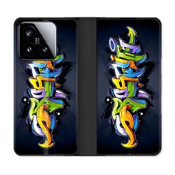 Housse cuir portefeuille Pour Xiaomi 15 Street Art Graffiti