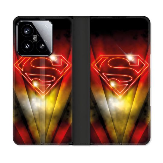 Housse cuir portefeuille Pour Xiaomi 15 Superman Logo