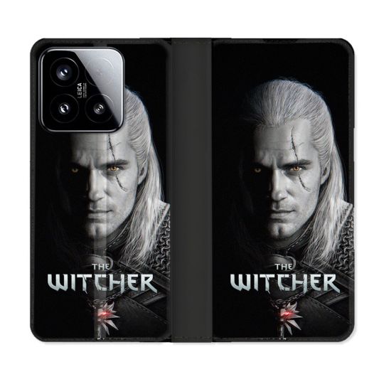 Housse cuir portefeuille Pour Xiaomi 15 The Witcher Noir