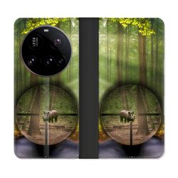 Housse cuir portefeuille Pour Xiaomi 15 Ultra Chasse Sanglier Viseur