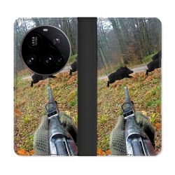 Housse cuir portefeuille Pour Xiaomi 15 Ultra Chasse Vision Tir