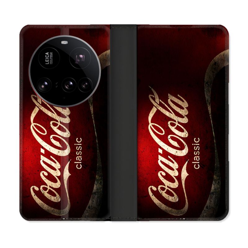 Housse cuir portefeuille Pour Xiaomi 15 Ultra Coca Cola Classique