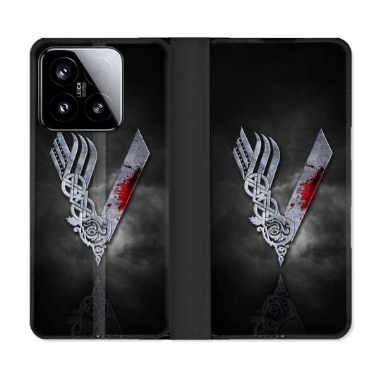 Housse cuir portefeuille Pour Xiaomi 15 Viking