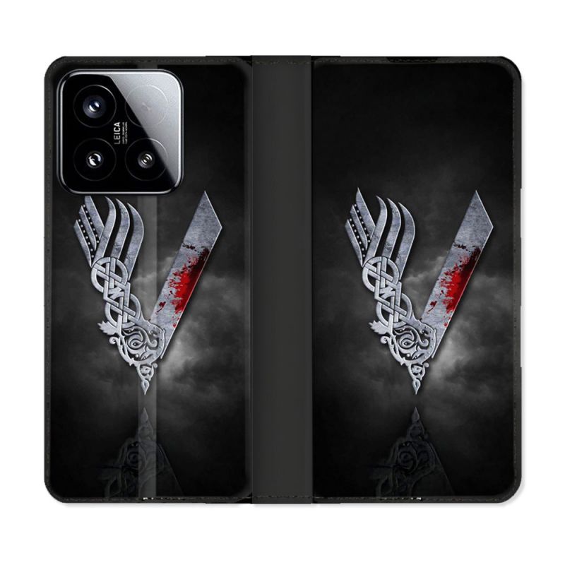 Housse cuir portefeuille Pour Xiaomi 15 Viking