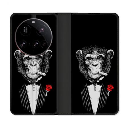 Housse cuir portefeuille Pour Xiaomi 15 Ultra Decale Singe Mafia