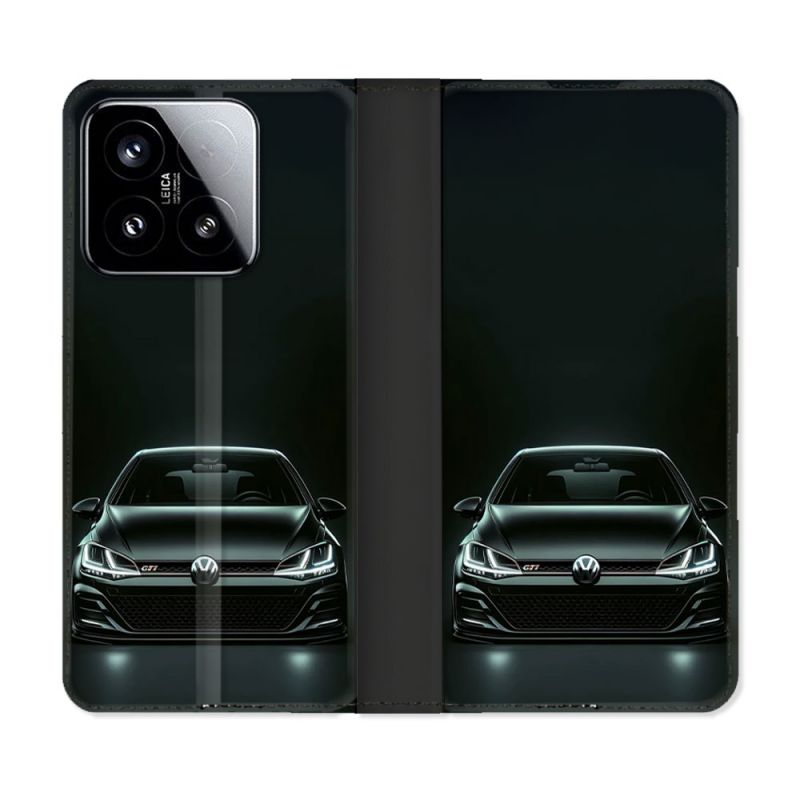 Housse cuir portefeuille Pour Xiaomi 15 Volkwagen Golf GTI