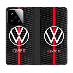 Housse cuir portefeuille Pour Xiaomi 15 Volkwagen Line