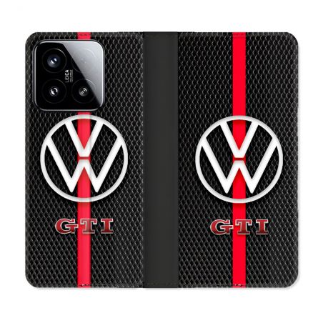 Housse cuir portefeuille Pour Xiaomi 15 Volkwagen Line