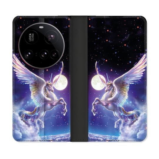 Housse cuir portefeuille Pour Xiaomi 15 Ultra Fantastique Licorne Céleste