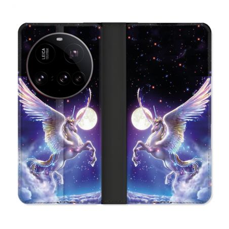 Housse cuir portefeuille Pour Xiaomi 15 Ultra Fantastique Licorne Céleste