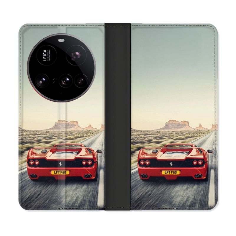 Housse cuir portefeuille Pour Xiaomi 15 Ultra Ferrari F50