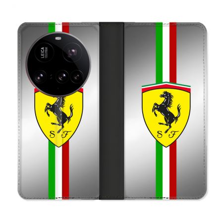Housse cuir portefeuille Pour Xiaomi 15 Ultra Ferrari Ligne