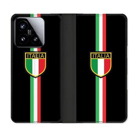 Housse cuir portefeuille Pour Xiaomi 15 Voyage Italie 3 Noir
