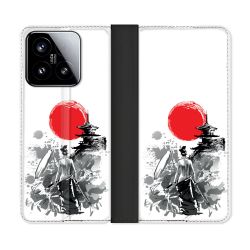 Housse cuir portefeuille Pour Xiaomi 15 Voyage Japon Femme