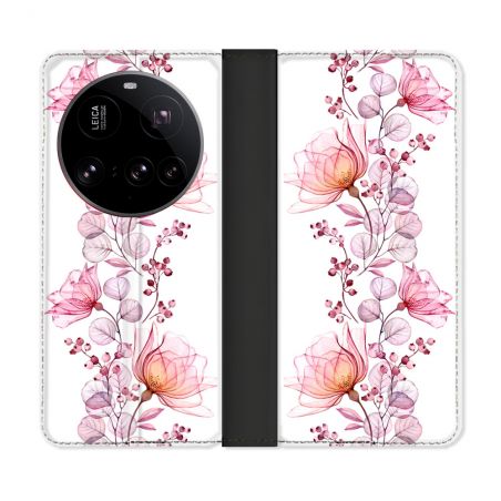 Housse cuir portefeuille Pour Xiaomi 15 Ultra Fleur Eclosion