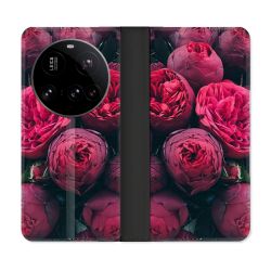 Housse cuir portefeuille Pour Xiaomi 15 Ultra Fleur Pivoine