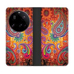 Housse cuir portefeuille Pour Xiaomi 15 Ultra Fleur Psychedelic