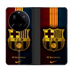 Housse cuir portefeuille Pour Xiaomi 15 Ultra Foot FC Barcelone Vintage