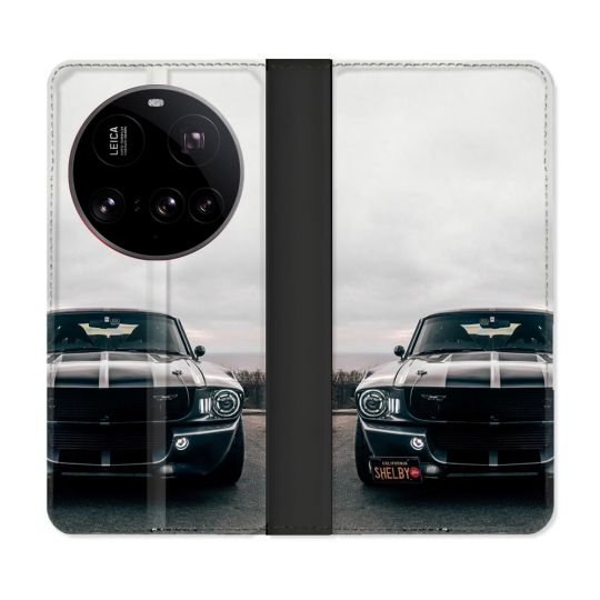 Housse cuir portefeuille Pour Xiaomi 15 Ultra Ford Mustang GT500 Vintage