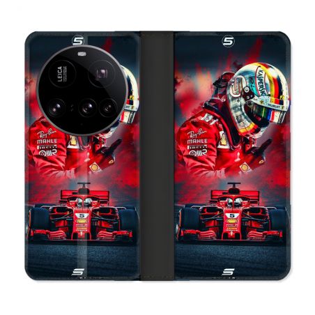Housse cuir portefeuille Pour Xiaomi 15 Ultra Formule 1 F1 Ferrari